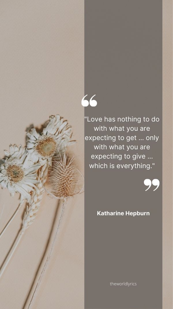 Love has nothing to do with what you are expecting to get